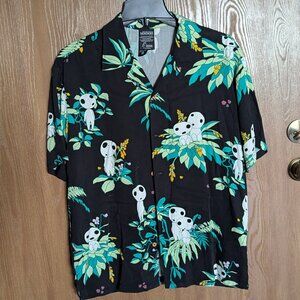 Princess Mononoke Studio Ghibli Kodama Collared Short Sleeve Shirt, XS